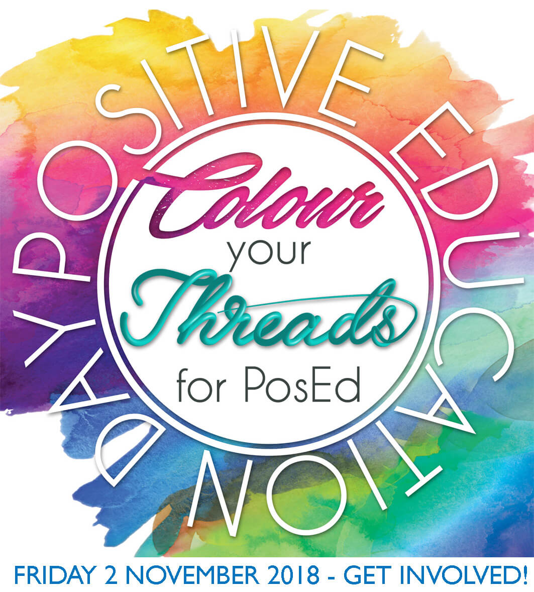 Colour your threads for PosEd logo sml 2018 date
